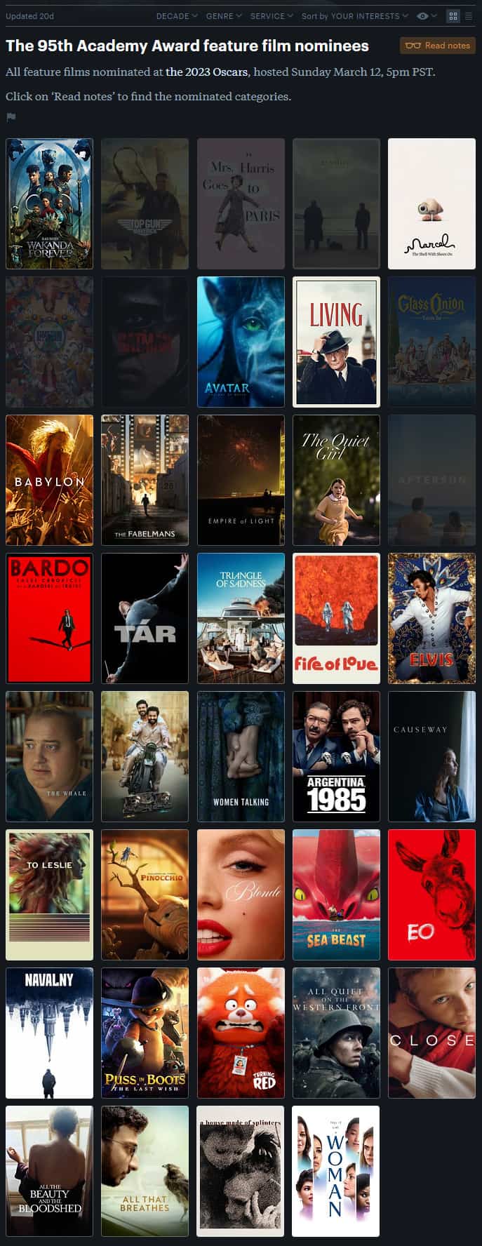 The Films I've Watched